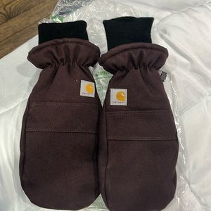 Carhartt Men's Insulated Duck Synthetic Leather Knit Cuff Mitt Size L